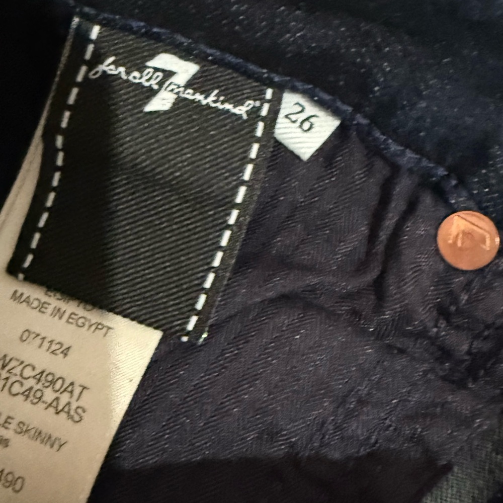 7 for All Mankind HIGH WAIST ANKLE SKINNY Sz 26 Atlas Super Skinny Jeans NWT - Picture 6 of 11